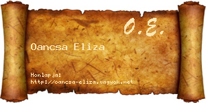 Oancsa Eliza névjegykártya